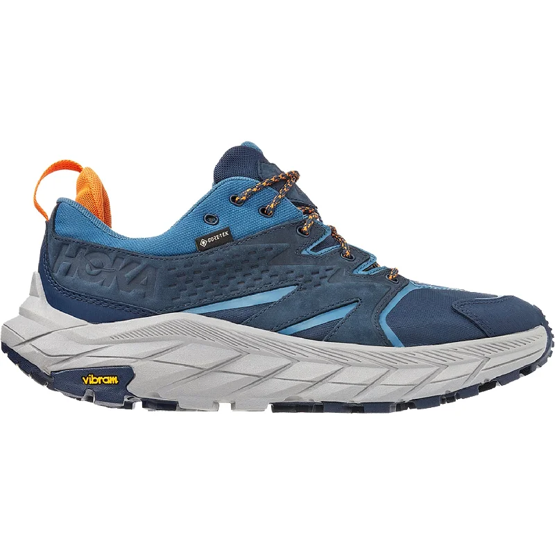 Men's Hoka One One Anacapa Low GTX Outer Space/Real Teal Nubuck/Mesh Quick - Dry Hiking Shoe Style Men's Hoka One One Anacapa Low GTX Outer Space/Real Teal Nubuck/Mesh Quick - Dry Hiking Shoe Style