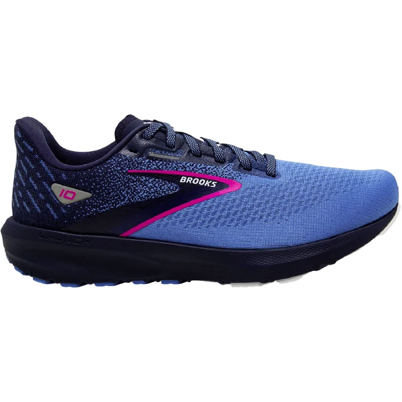 Women's Brooks Launch 10 Peacoat/Marina Blue/Pink Glo Mesh Beaded Moccasin Design 