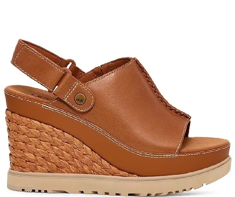 WOMEN'S UGG ABBOT ADJUSTABLE WEDGES | COGNAC Performance Running Sneaker Look  