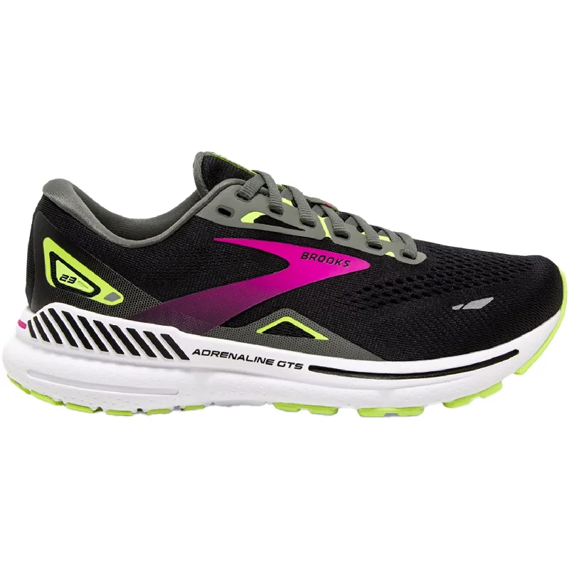 Women's Brooks Adrenaline GTS 23 Black/Gunmetal/Sharp Mesh Comfortable Derby Style  