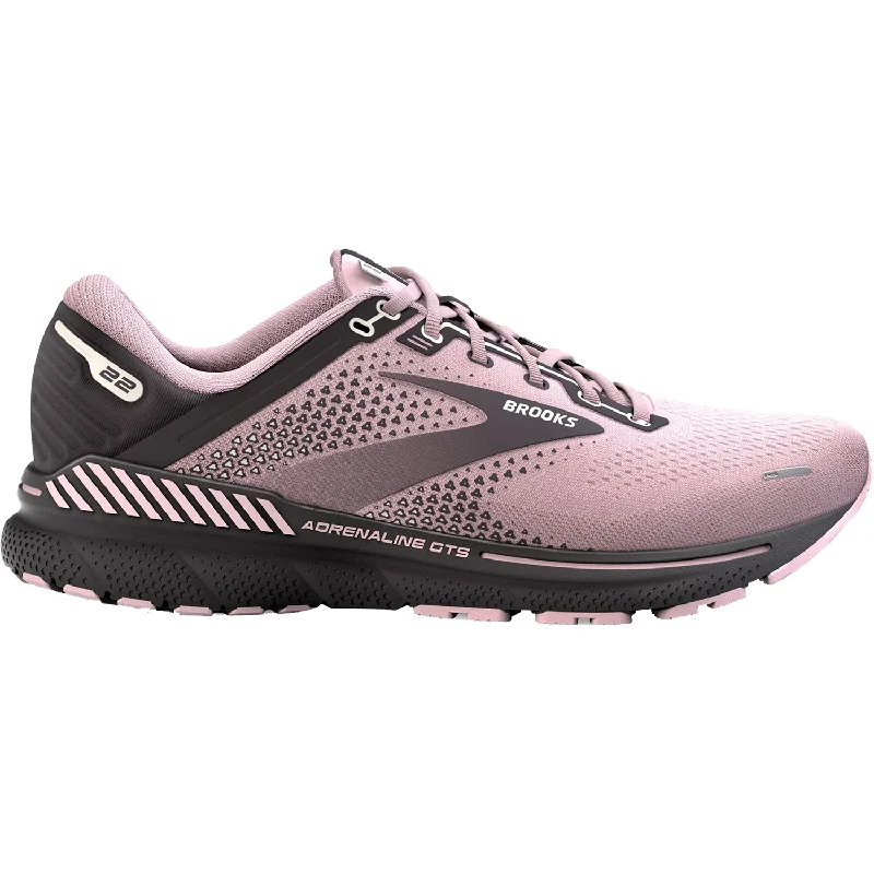 Women's Brooks Adrenaline GTS 22 Pink/Blackened Pearl Mesh Combat - Inspired Military Boot Look Women's Brooks Adrenaline GTS 22 Pink/Blackened Pearl Mesh Combat - Inspired Military Boot Look