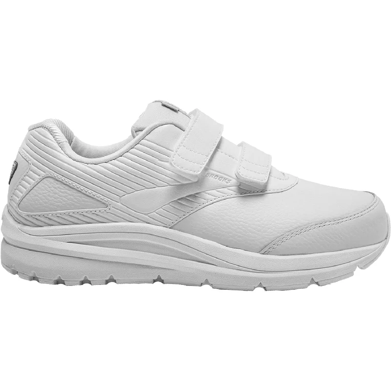Women's Brooks Addiction Walker V-Strap White Leather Elastic - Sided Chelsea Look Women's Brooks Addiction Walker V-Strap White Leather Elastic - Sided Chelsea Look