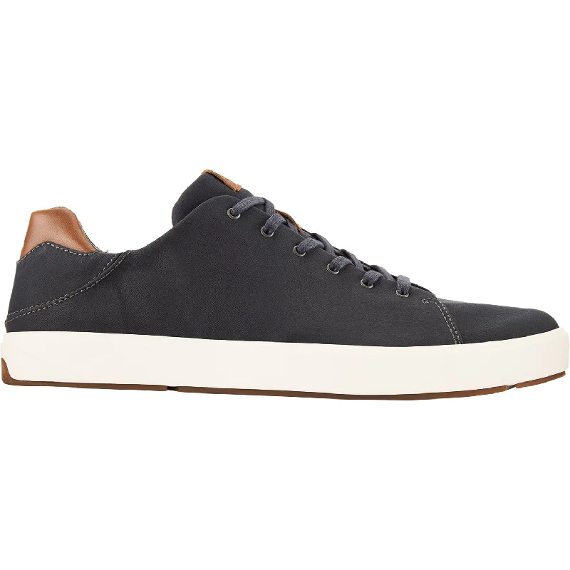 Men's OluKai Lae'Ahi Li Dark Shadow Fabric Mesh Minimalist Sneaker Style  