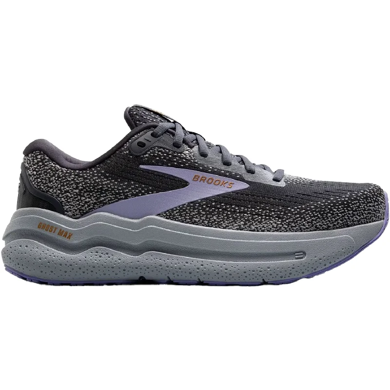 Women's Brooks Ghost Max 2 Ebony/Sweet Lavender/Alloy Mesh Single - Buckle Monk Look  