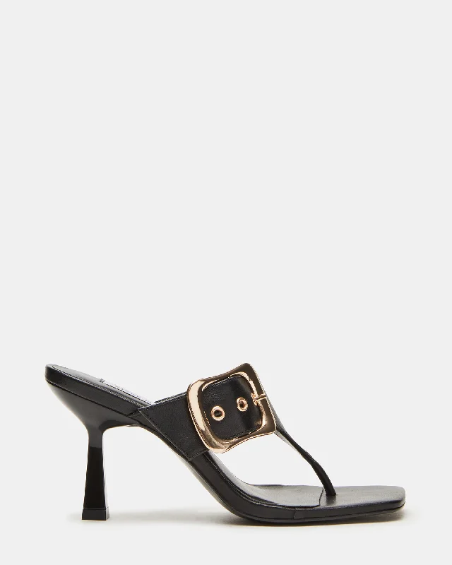 CHELLE BLACK LEATHER Striped Shoe Style  