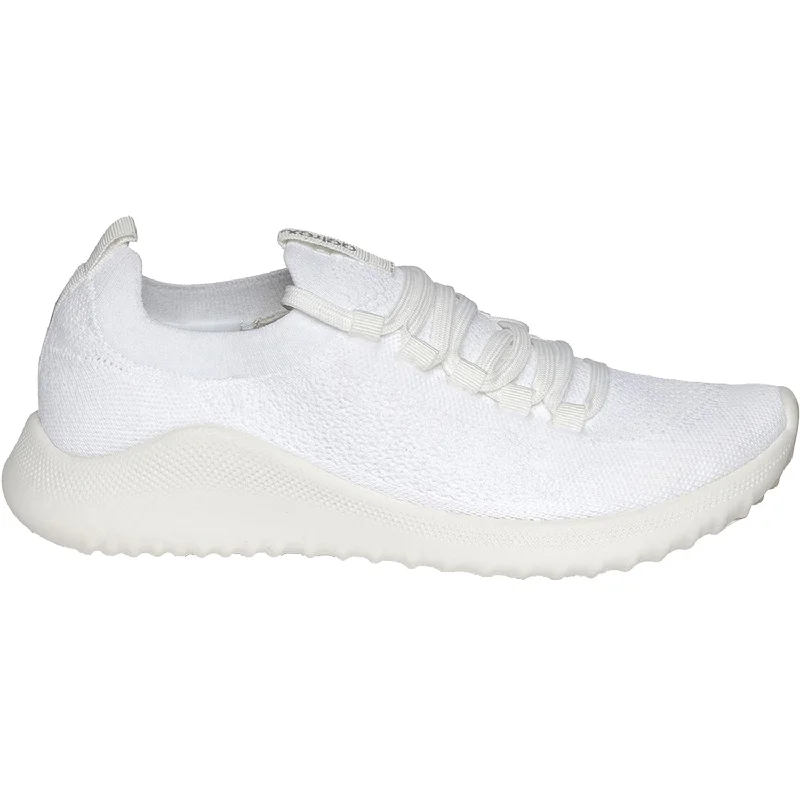 Women's Aetrex Carly White Stretchy Knit Fabric Sustainable Shoe Design  