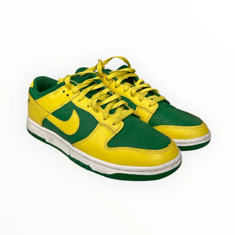 NIKE/Low-Sneakers/US 8.5/Leather/YEL/DUNK LOW BRAZIL Metallic Trim Shoe Design  