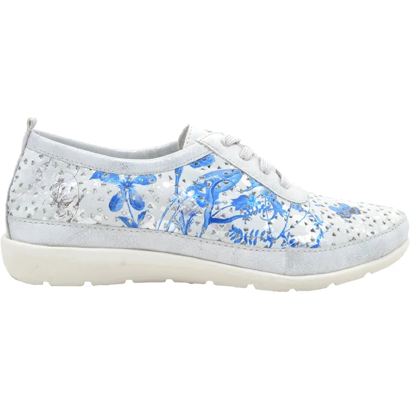 Women's Remonte D1904-93 Malea 04 Ice/Off White/Blue Synthetic Quilted Shoe Design  