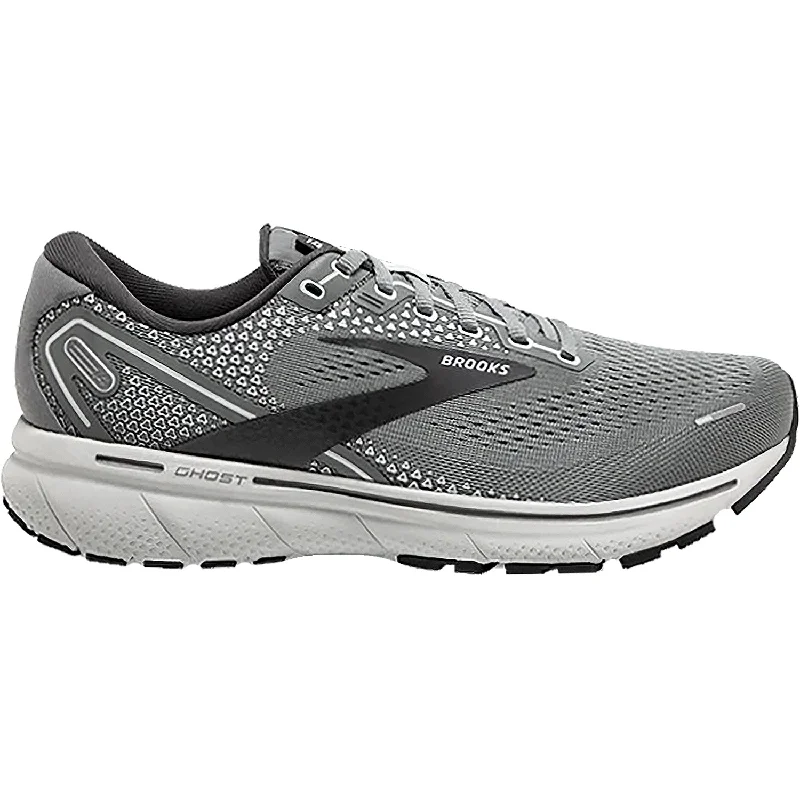 Men's Brooks Ghost 14 Grey/Alloy/Oyster Mesh British Gentleman Oxford Style  