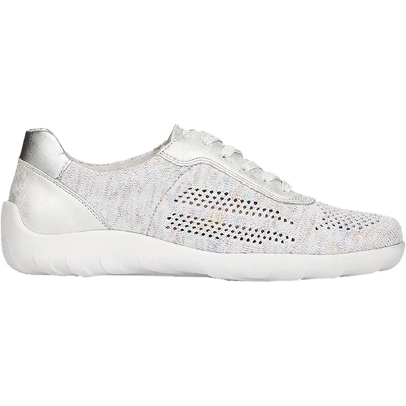 Women's Remonte R3503-90 Multi Metallic/Silver Fabric Quilted Shoe Design  