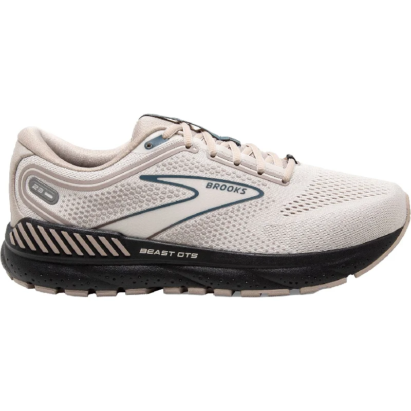 Men's Brooks Beast GTS 23 Chateau Grey/White Sand/Blue Mesh Athleisure Derby Style  