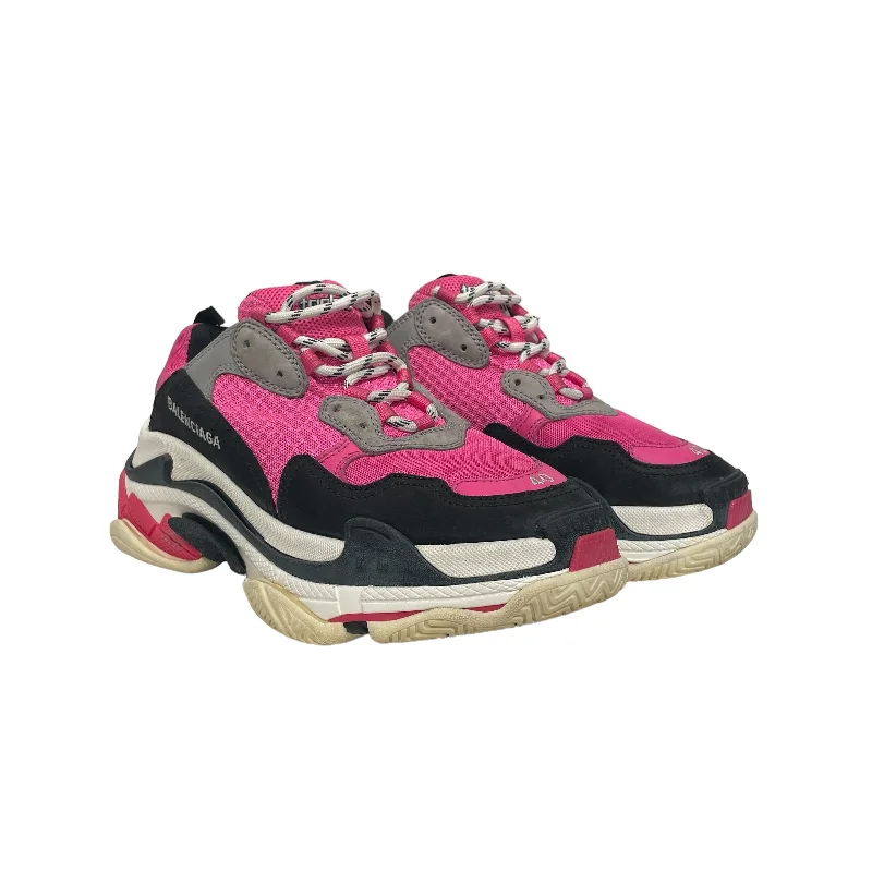 BALENCIAGA/Low-Sneakers/EU 40/Cotton/PNK/TRIPLE S FLUO PINK Retro Basketball Sneaker Design BALENCIAGA/Low-Sneakers/EU 40/Cotton/PNK/TRIPLE S FLUO PINK Retro Basketball Sneaker Design