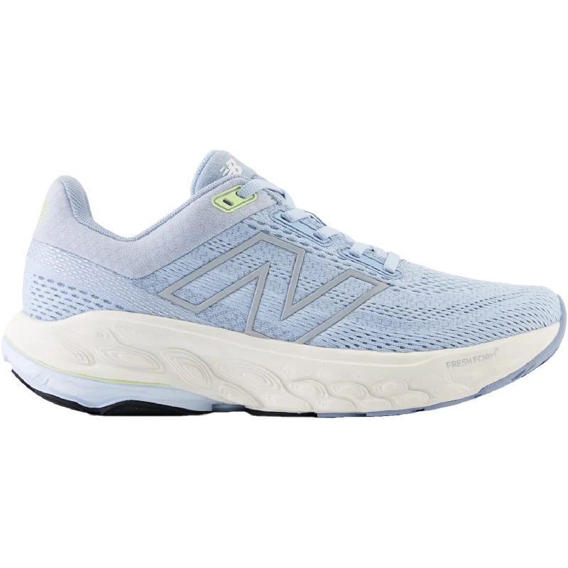 Women's New Balance Fresh Foam X W860D14 Light Chrome Blue/Limelight Mesh Beaded Moccasin Design 