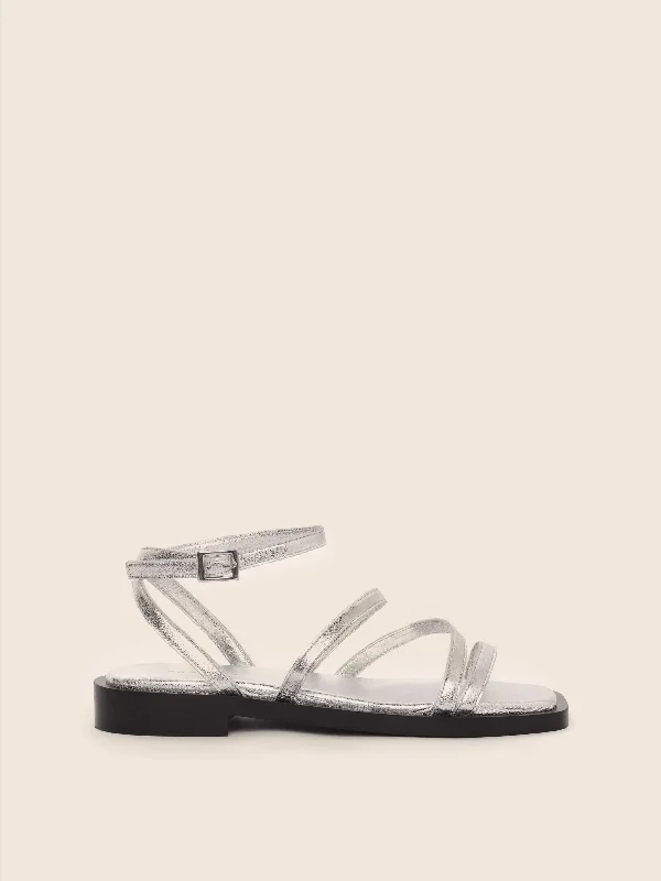 Pavia Silver Sandal Retro Basketball Sneaker Design  