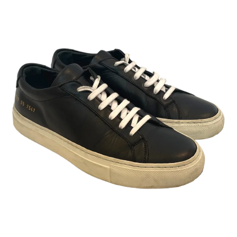 COMMON PROJECTS/Low-Sneakers/EU 35/Leather/BLK/ Embroidered Cowboy Boot Design  