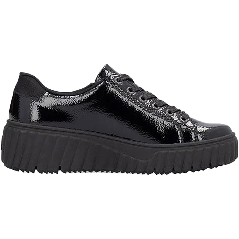 Women's Rieker N2501-00 Nero/Schwarz/Black Crashlack Patent Leather Inflatable Shoe Look Women's Rieker N2501-00 Nero/Schwarz/Black Crashlack Patent Leather Inflatable Shoe Look