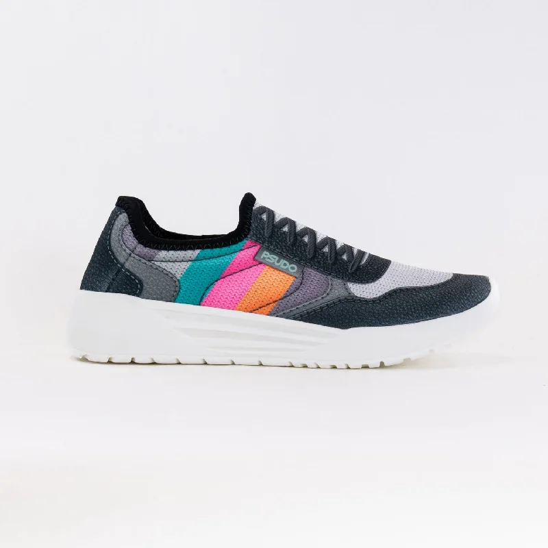 PSUDO Court (Women's) - Black/Multi Skateboarding Sneaker Style  