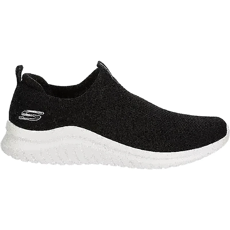 Men's Skechers Ultra Flex 2.0 Kwasi Black Knit Fabric Buckle -