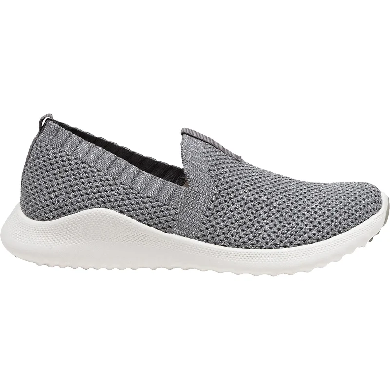 Women's Aetrex Angie Grey Knit Fabric Athleisure Derby Style  