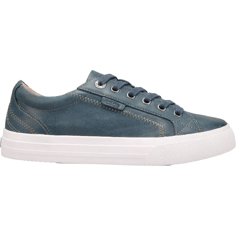 Women's Taos Plim Soul Lux Petrol Blue Leather Wingtip Oxford Design 