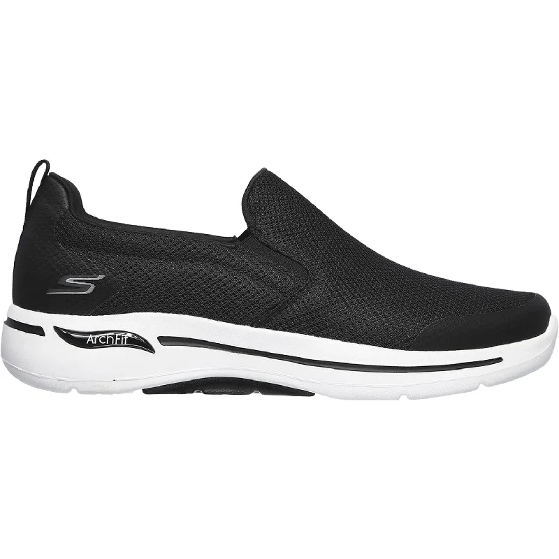 Men's Skechers GOwalk Arch Fit Togpath Black Knit Fabric Mesh Business Monk Strap Style  