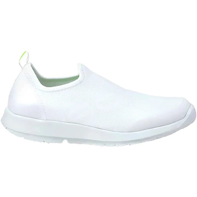 Women's OOFOS OOmg Sport Low White Mesh Open - Lacing Derby Look  