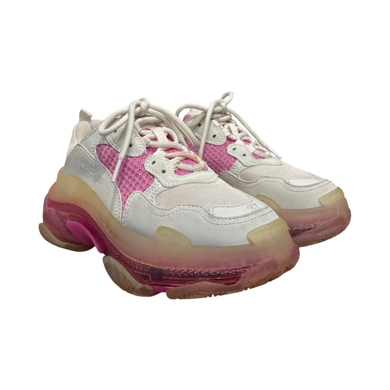 BALENCIAGA/Low-Sneakers/US 7/MLT/Pink/White Triple S Chunky Platform Sneaker Style  