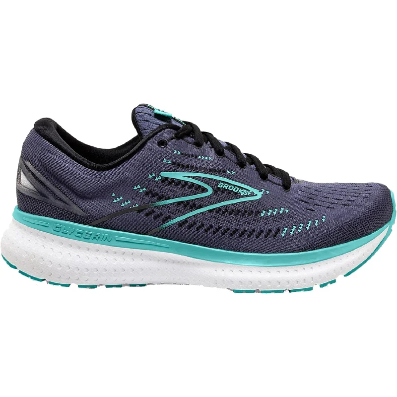 Women's Brooks Glycerin 19 Night Shadow/Black/Blue Mesh Cowboy Boot Western Style  