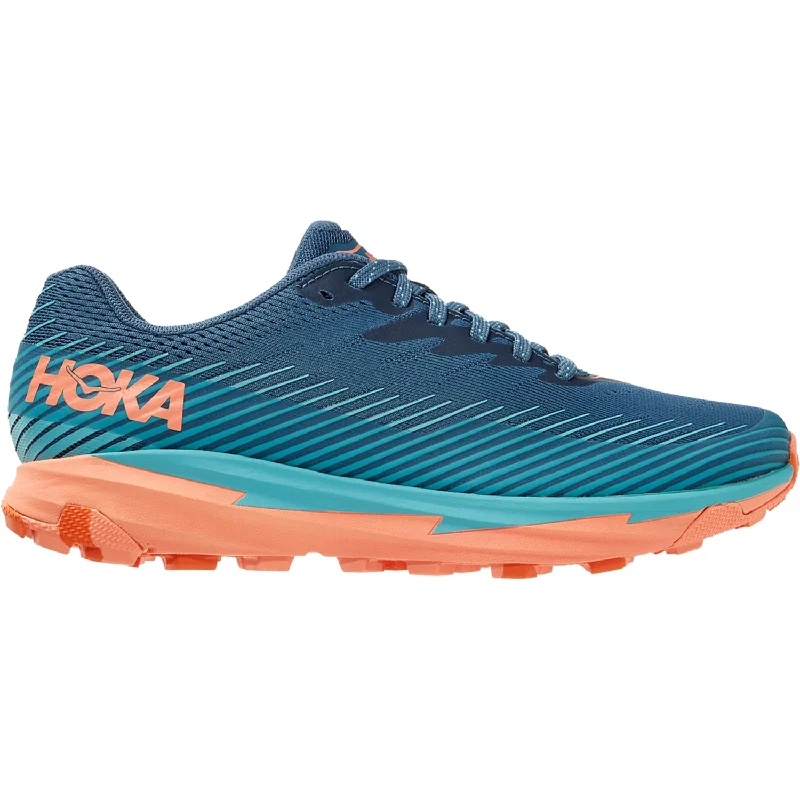 Women's Hoka Torrent 2 Real Teal/Cantaloupe Mesh Casual Loafer Style          