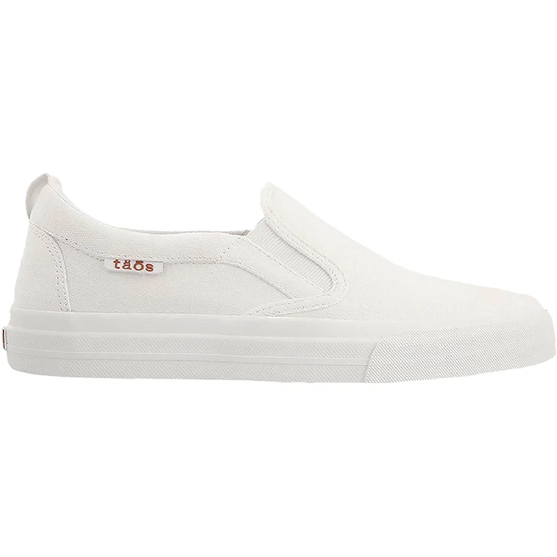 Women's Taos Rubber Soul White Canvas Victorian - Era Boot Style  
