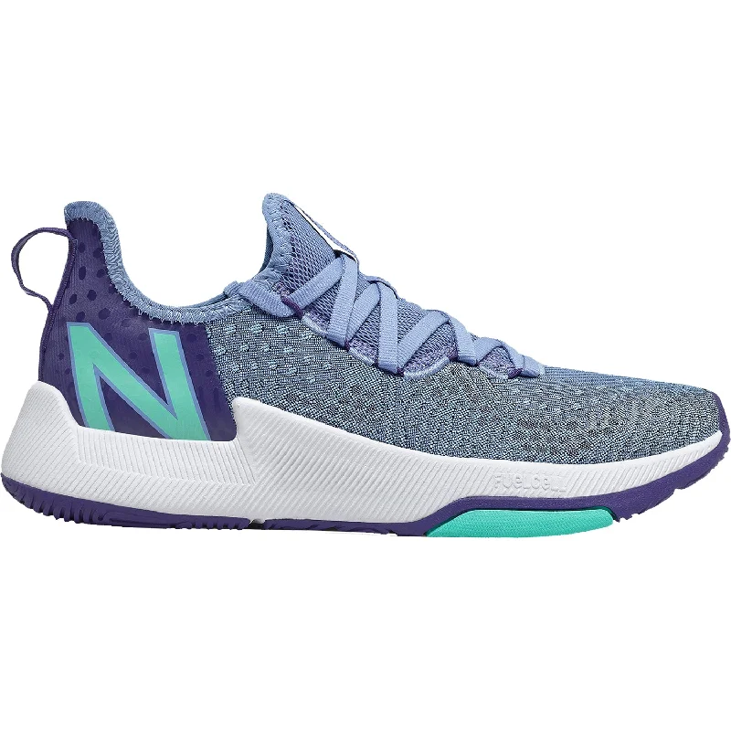 Women's New Balance WXM100LB FuelCell Trainer Stellar Blue/Captain Blue/Summer Jade Knit Mesh Memory - Foam Slipper Look  