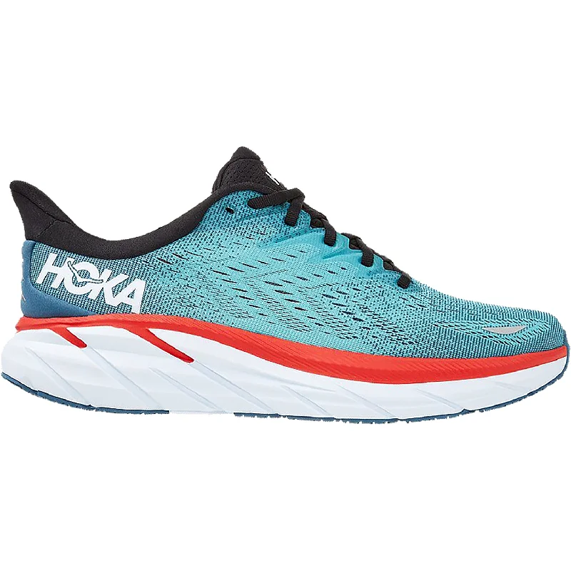 Men's Hoka One One Clifton 8 Real Teal/Aquarelle Mesh Tassel Driving Shoe Look 