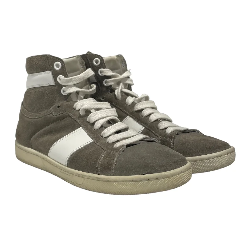 SAINT LAURENT/Hi-Sneakers/EU 37.5/Suede/GRY/ Ivy League Loafer Look 
