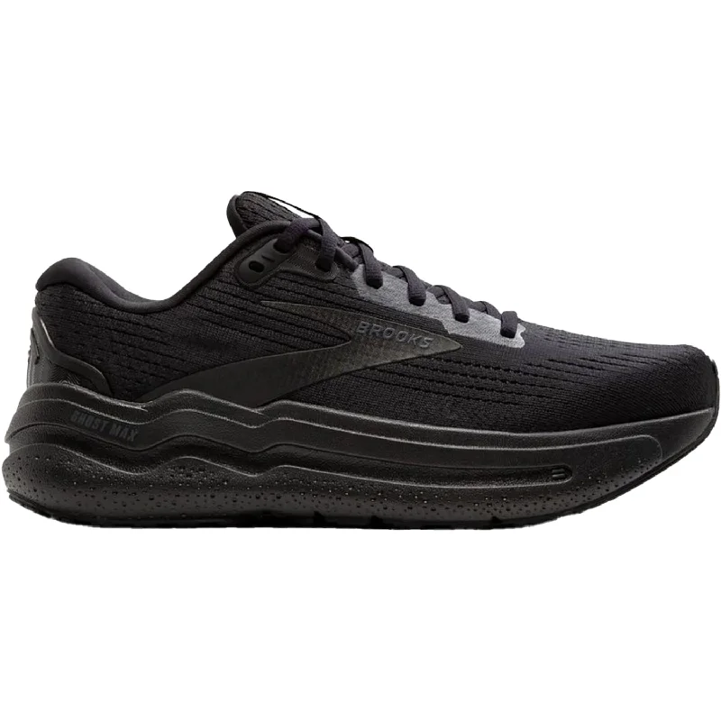 Women's Brooks Ghost Max 2 Black/Black/Ebony Mesh Embroidered Cowboy Boot Design  