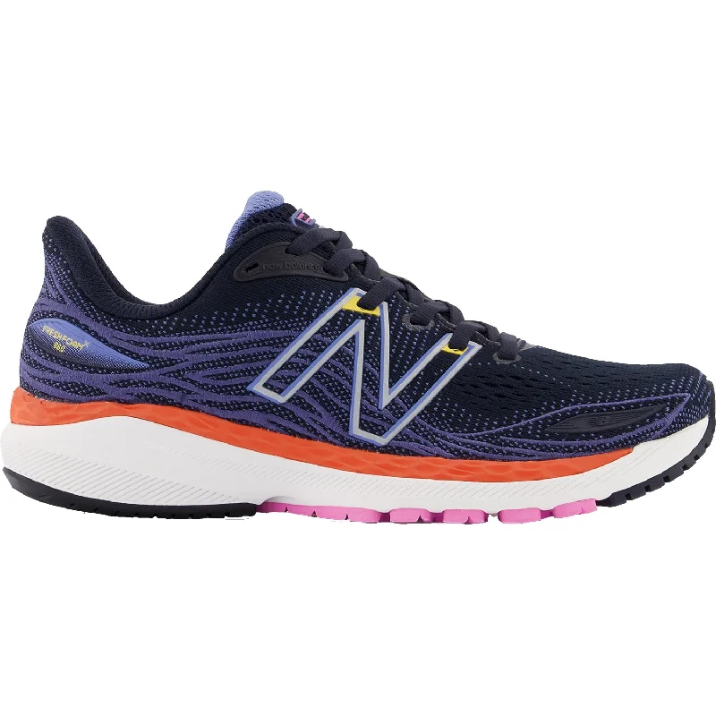 Women's New Balance Fresh Foam X W860G12 Eclipse/Night Sky/Vibrant Orange Mesh Checkered Shoe Pattern Look Women's New Balance Fresh Foam X W860G12 Eclipse/Night Sky/Vibrant Orange Mesh Checkered Shoe Pattern Look