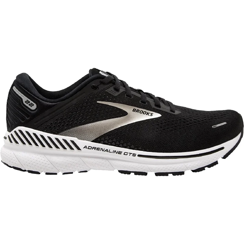 Women's Brooks Adrenaline GTS 22 Black/Silver/Anthracite Mesh Glow - in - the - Dark Shoe Design Women's Brooks Adrenaline GTS 22 Black/Silver/Anthracite Mesh Glow - in - the - Dark Shoe Design