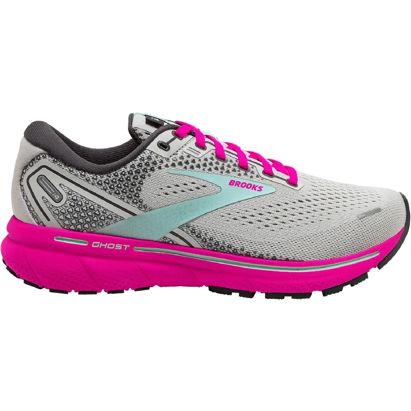 Women's Brooks Ghost 14 Oyster/Yucca/Pink Mesh Upcycled Shoe Look  