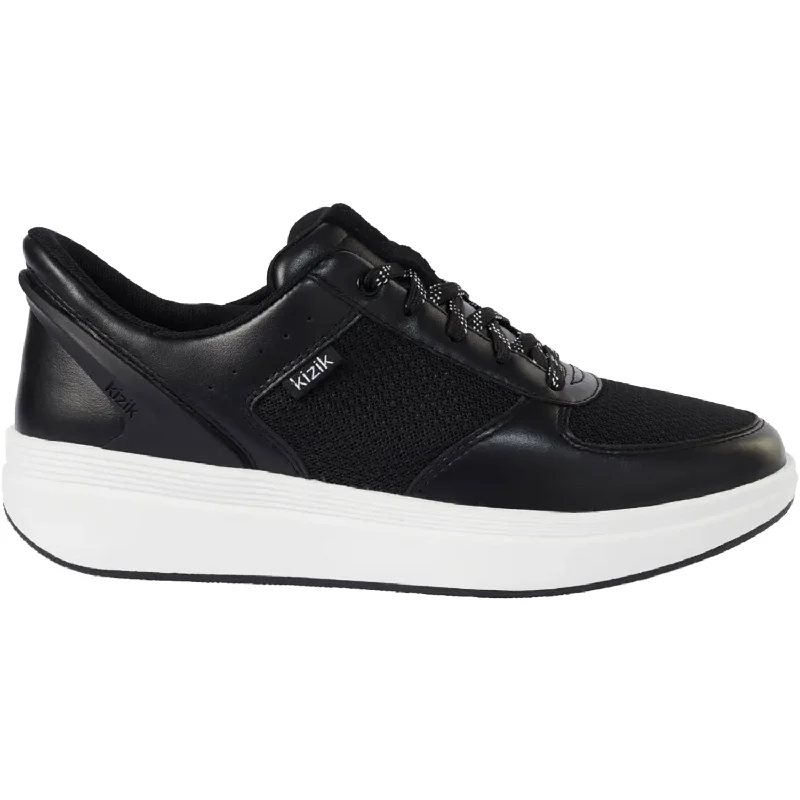 Women's Kizik Brisbane Black Leather Desert Boot Utility Style  