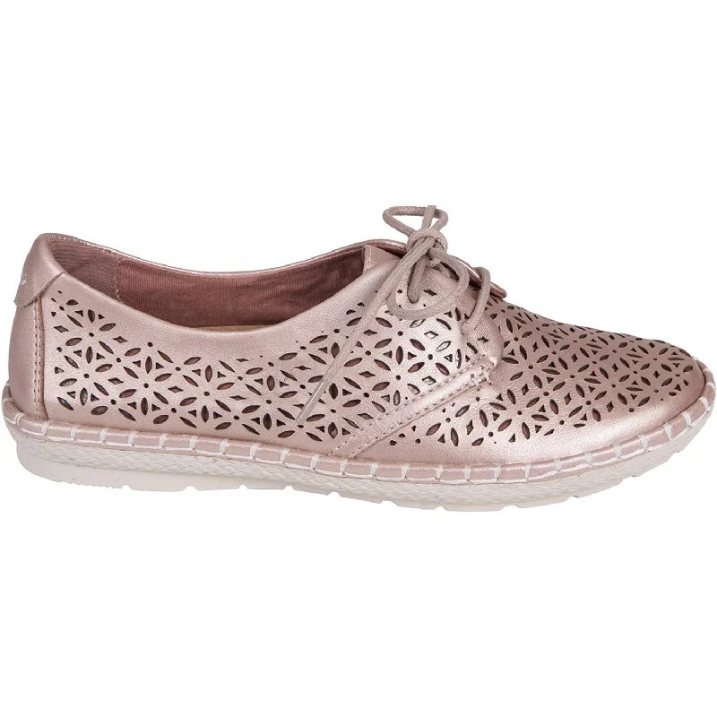 Women's Earth Pax Blush Leather Ivy League - Inspired Derby Look 