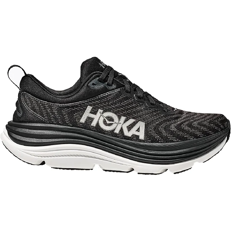 Men's Hoka Gaviota 5 Black/White Mesh British Gentleman Oxford Style  