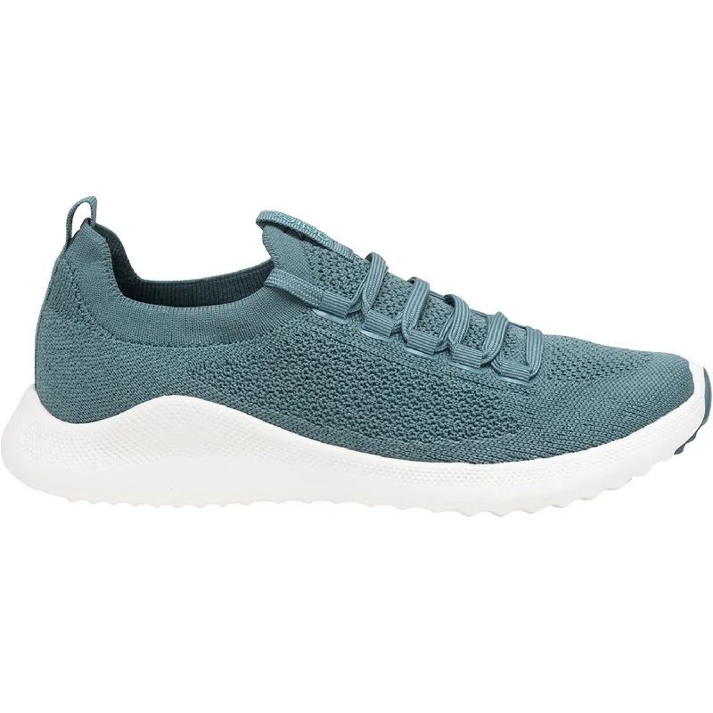 Women's Aetrex Carly Teal Stretchy Knit Fabric Glow - in - the - Dark Shoe Design  