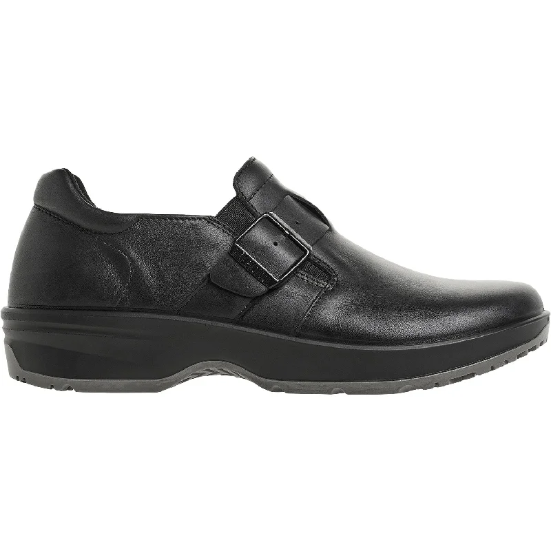 Women's Birkenstock Caris Pro Black Leather Distressed Leather Shoe Style  