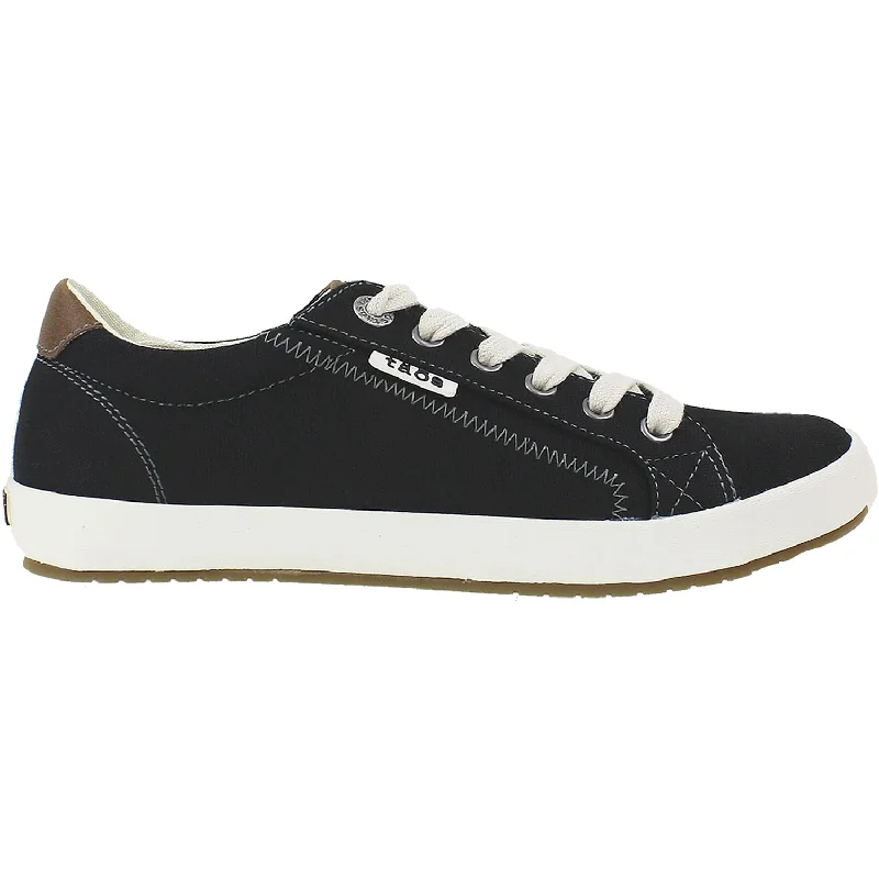 Women's Taos Star Burst Black Canvas Retro Plimsoll Style  