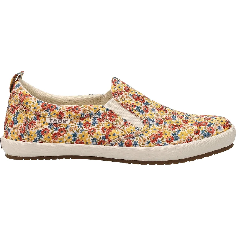 Women's Taos Dandy Golden Floral Multi Canvas Metallic Trim Shoe Design  