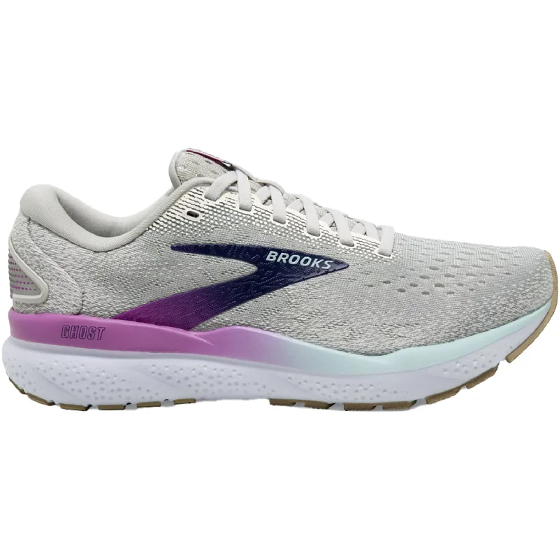 Women's Brooks Ghost 16 White/Grey/Estate Blue Mesh Zip - Up Boot Style  