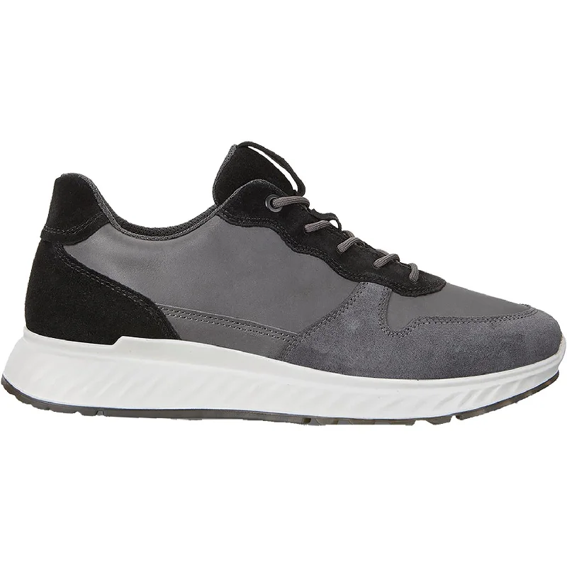 Men's Ecco ST.1 Sneaker Magnet Dark Shadow Suede Casual Loafer Style          