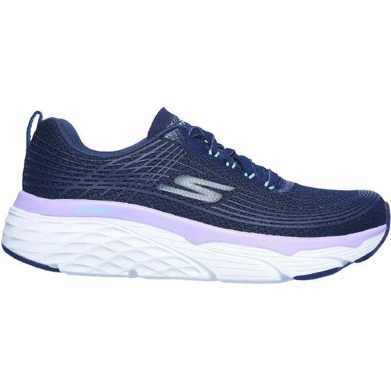 Women's Skechers Max Cushioning Elite Navy/Lavender Fabric Victorian - Era Boot Style  