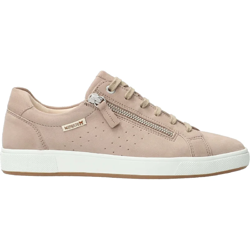 Women's Mephisto Nikita Light Taupe Nubuck Skateboarding Sneaker Style  