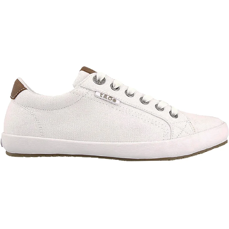 Women's Taos Star Burst White/Tan Canvas Victorian - Era Boot Style  