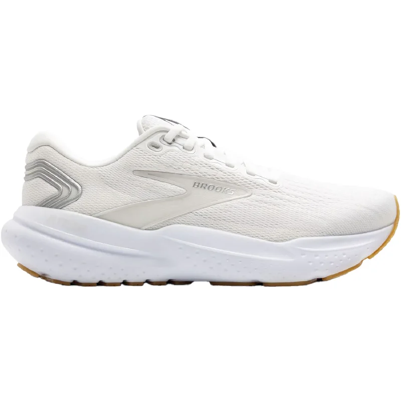 Women's Brooks Glycerin 21 White/Silver/Biscuit Mesh Rubber - Sole Plimsoll Look  